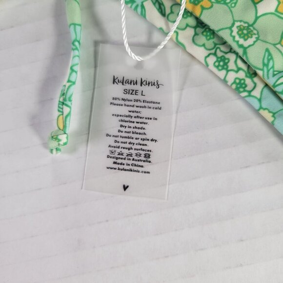 Kulani Knits Women 60s Retro Floral Adjustable Side Ties Bikini Bottom Size L - Picture 3 of 5